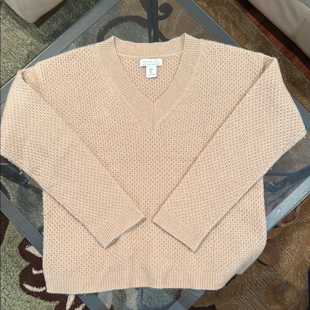 Rachel Zoe 100% 2-ply  Cashmere Cream Knit Sweater - Size M